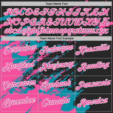 Загрузить изображение в средство просмотра галереи, Custom Black Pink Teal-White Brush Stroke Shatter Splatter Performance T-Shirt
