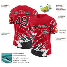 Load image into Gallery viewer, Custom Red Black-White Brush Stroke Shatter Splatter Performance T-Shirt
