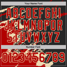 Загрузить изображение в средство просмотра галереи, Custom Black Red-Cream Brush Stroke Shatter Splatter Performance T-Shirt

