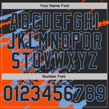 Load image into Gallery viewer, Custom Black Orange-Powder Blue Brush Stroke Shatter Splatter Performance T-Shirt
