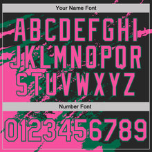 Load image into Gallery viewer, Custom Black Pink-Kelly Green Brush Stroke Shatter Splatter Performance T-Shirt
