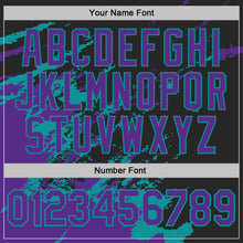 Load image into Gallery viewer, Custom Black Purple-Teal Brush Stroke Shatter Splatter Performance T-Shirt
