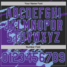 Load image into Gallery viewer, Custom Black Purple-Light Blue Brush Stroke Shatter Splatter Performance T-Shirt
