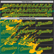 Load image into Gallery viewer, Custom Black Kelly Green-Gold Brush Stroke Shatter Splatter Performance T-Shirt
