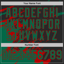 Load image into Gallery viewer, Custom Black Kelly Green-Red Brush Stroke Shatter Splatter Performance T-Shirt
