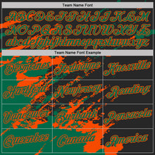 Load image into Gallery viewer, Custom Black Kelly Green-Orange Brush Stroke Shatter Splatter Performance T-Shirt
