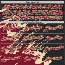 Load image into Gallery viewer, Custom Black Crimson-Cream Brush Stroke Shatter Splatter Performance T-Shirt
