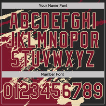 Load image into Gallery viewer, Custom Black Crimson-Cream Brush Stroke Shatter Splatter Performance T-Shirt
