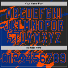 Load image into Gallery viewer, Custom Black Royal-Orange Brush Stroke Shatter Splatter Performance T-Shirt
