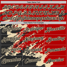 Load image into Gallery viewer, Custom Red Black-Cream Brush Stroke Shatter Splatter Performance T-Shirt
