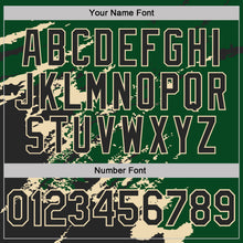 Load image into Gallery viewer, Custom Green Black-Cream Brush Stroke Shatter Splatter Performance T-Shirt
