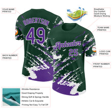 Load image into Gallery viewer, Custom Green Purple-White Brush Stroke Shatter Splatter Performance T-Shirt
