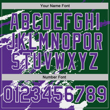 Load image into Gallery viewer, Custom Green Purple-White Brush Stroke Shatter Splatter Performance T-Shirt
