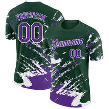 Load image into Gallery viewer, Custom Green Purple-White Brush Stroke Shatter Splatter Performance T-Shirt

