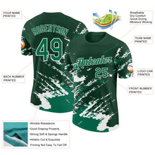 Load image into Gallery viewer, Custom Green Kelly Green-White Brush Stroke Shatter Splatter Performance T-Shirt
