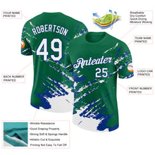 Загрузить изображение в средство просмотра галереи, Custom Kelly Green White-Royal Brush Stroke Shatter Splatter Performance T-Shirt

