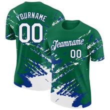 Загрузить изображение в средство просмотра галереи, Custom Kelly Green White-Royal Brush Stroke Shatter Splatter Performance T-Shirt
