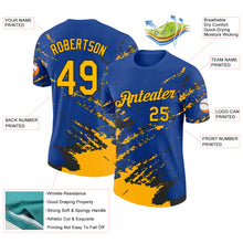 Load image into Gallery viewer, Custom Royal Gold-Black Brush Stroke Shatter Splatter Performance T-Shirt
