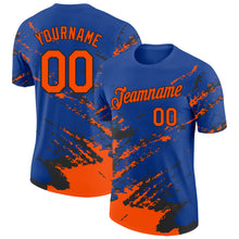 Load image into Gallery viewer, Custom Royal Orange-Black Brush Stroke Shatter Splatter Performance T-Shirt
