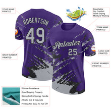 Load image into Gallery viewer, Custom Purple Gray-Black Brush Stroke Shatter Splatter Performance T-Shirt
