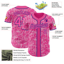 Laden Sie das Bild in den Galerie-Viewer, Custom Pink Light Pink-Purple Geometric Cyber Starburst Authentic Baseball Jersey
