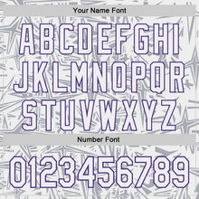 Laden Sie das Bild in den Galerie-Viewer, Custom White Gray-Purple Geometric Cyber Starburst Authentic Baseball Jersey
