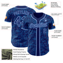 Load image into Gallery viewer, Custom Royal Blue-Light Blue Geometric Cyber Starburst Authentic Baseball Jersey
