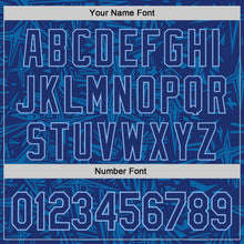 Load image into Gallery viewer, Custom Royal Blue-Light Blue Geometric Cyber Starburst Authentic Baseball Jersey
