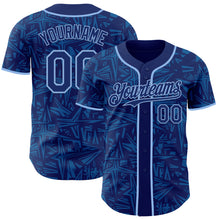 Load image into Gallery viewer, Custom Royal Blue-Light Blue Geometric Cyber Starburst Authentic Baseball Jersey
