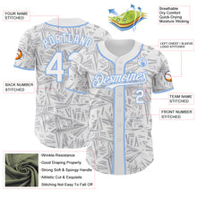 Laden Sie das Bild in den Galerie-Viewer, Custom White Gray-Light Blue Geometric Cyber Starburst Authentic Baseball Jersey
