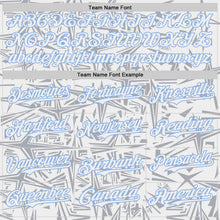 Laden Sie das Bild in den Galerie-Viewer, Custom White Gray-Light Blue Geometric Cyber Starburst Authentic Baseball Jersey
