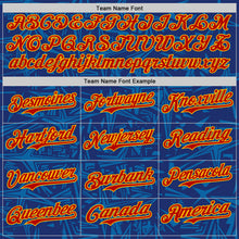 Load image into Gallery viewer, Custom Royal Red Blue-Gold Geometric Cyber Starburst Authentic Baseball Jersey
