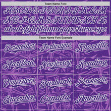 Laden Sie das Bild in den Galerie-Viewer, Custom Purple Medium Purple-White Geometric Cyber Starburst Authentic Baseball Jersey
