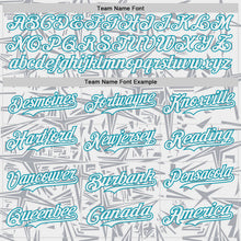 Load image into Gallery viewer, Custom White Gray-Teal Geometric Cyber Starburst Authentic Baseball Jersey
