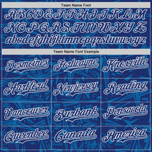 Laden Sie das Bild in den Galerie-Viewer, Custom Royal Blue-White Geometric Cyber Starburst Authentic Baseball Jersey
