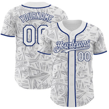 Load image into Gallery viewer, Custom White Gray-Royal Geometric Cyber Starburst Authentic Baseball Jersey
