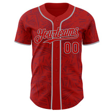 Загрузить изображение в средство просмотра галереи, Custom Red-Gray Geometric Cyber Starburst Authentic Baseball Jersey
