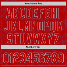 Загрузить изображение в средство просмотра галереи, Custom Red-Gray Geometric Cyber Starburst Authentic Baseball Jersey
