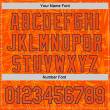 Laden Sie das Bild in den Galerie-Viewer, Custom Orange-Royal Geometric Cyber Starburst Authentic Baseball Jersey
