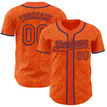 Laden Sie das Bild in den Galerie-Viewer, Custom Orange-Royal Geometric Cyber Starburst Authentic Baseball Jersey
