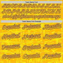 Load image into Gallery viewer, Custom Gold Light Yellow-Purple Geometric Cyber Starburst Authentic Baseball Jersey
