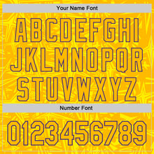 Load image into Gallery viewer, Custom Gold Light Yellow-Purple Geometric Cyber Starburst Authentic Baseball Jersey
