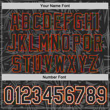Load image into Gallery viewer, Custom Black Steel Gray White-Orange Geometric Cyber Starburst Authentic Baseball Jersey
