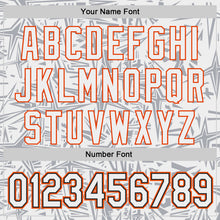 Laden Sie das Bild in den Galerie-Viewer, Custom White Gray Black-Orange Geometric Cyber Starburst Authentic Baseball Jersey
