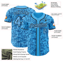 Load image into Gallery viewer, Custom Sky Blue Blue-Black Geometric Cyber Starburst Authentic Baseball Jersey
