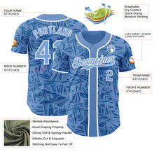 Load image into Gallery viewer, Custom Light Blue Blue-White Geometric Cyber Starburst Authentic Baseball Jersey

