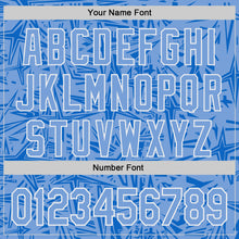 Load image into Gallery viewer, Custom Light Blue Blue-White Geometric Cyber Starburst Authentic Baseball Jersey

