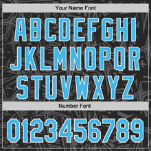Загрузить изображение в средство просмотра галереи, Custom Black Sky Blue Steel Gray-White Geometric Cyber Starburst Authentic Baseball Jersey
