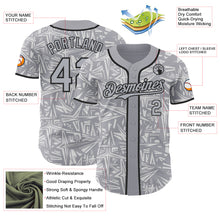 Laden Sie das Bild in den Galerie-Viewer, Custom Gray White-Black Geometric Cyber Starburst Authentic Baseball Jersey
