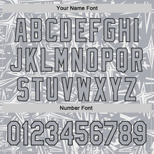 Laden Sie das Bild in den Galerie-Viewer, Custom Gray White-Black Geometric Cyber Starburst Authentic Baseball Jersey
